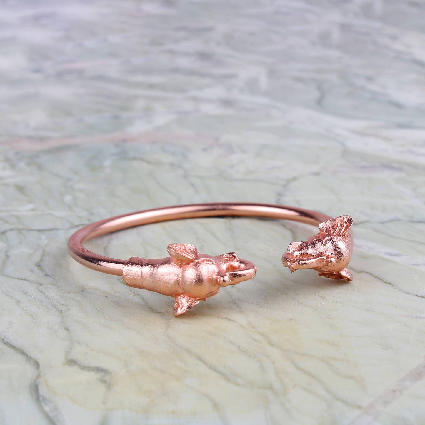 Koppararmband elefant