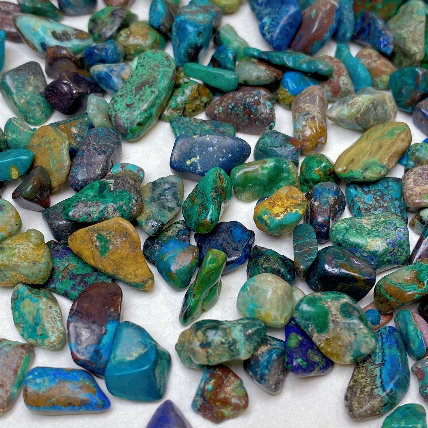 Chrysocolla – högkvalitativa kristallchips, 50 g