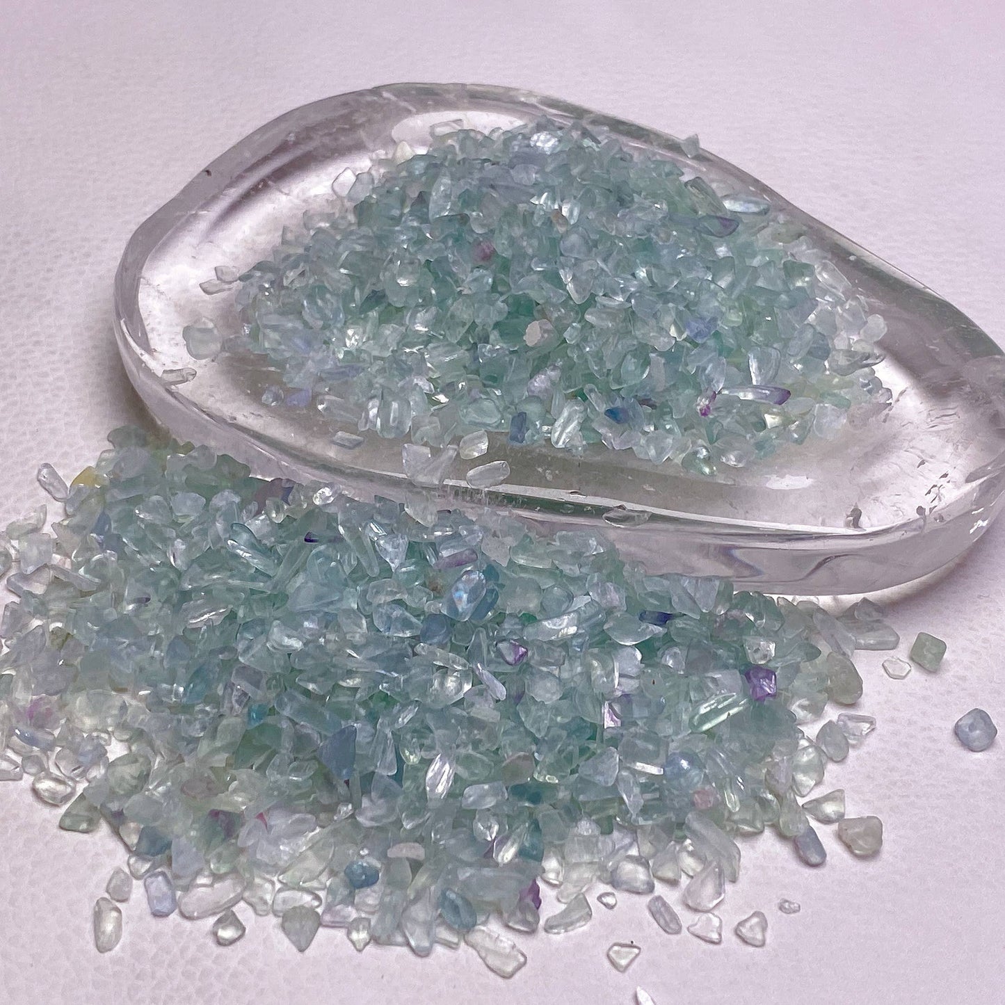 Grön fluorit – högkvalitativa kristallchips, 50 g