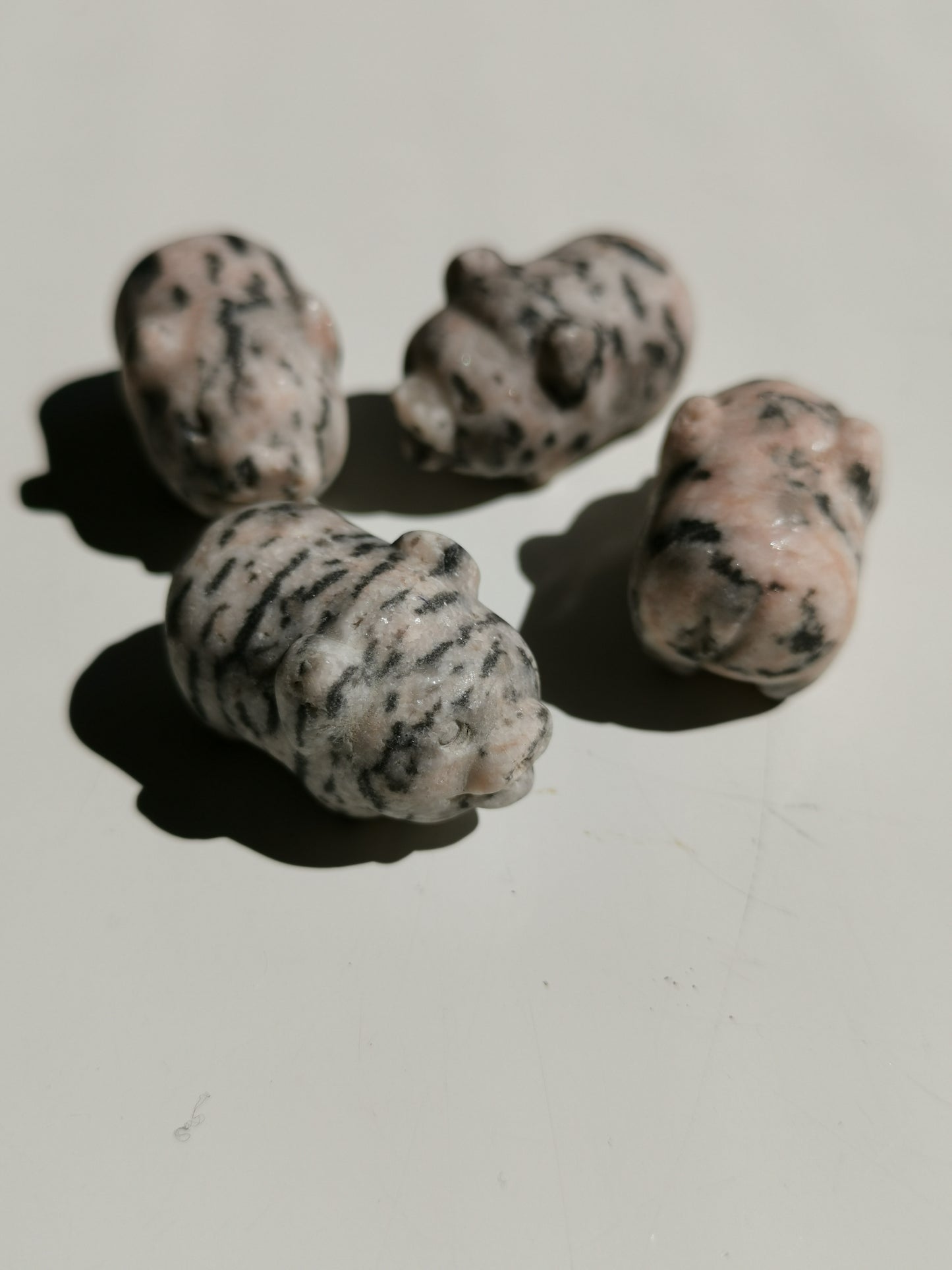 Mini-grisar Rosa Zebra Jaspis