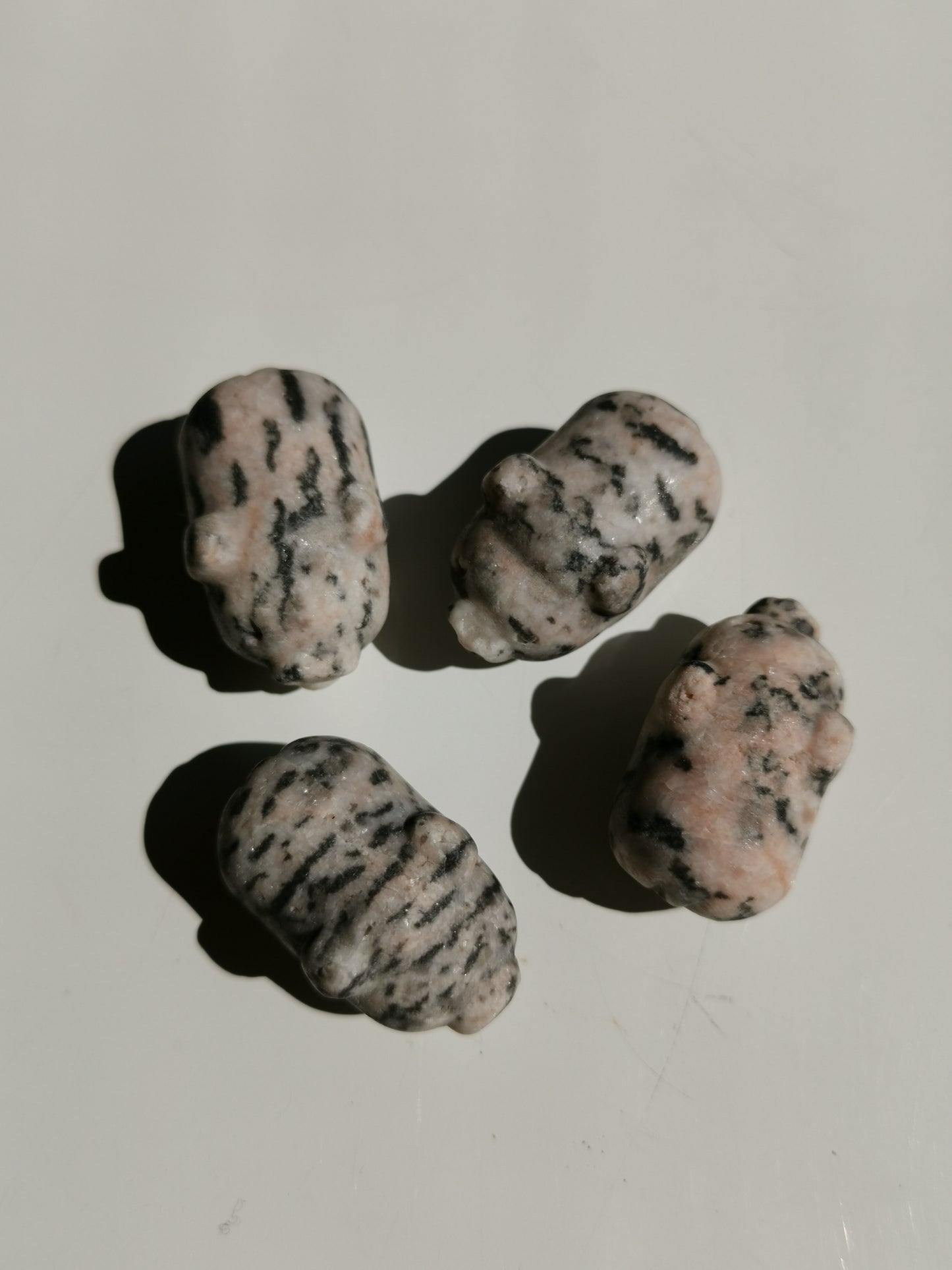 Mini-grisar Rosa Zebra Jaspis