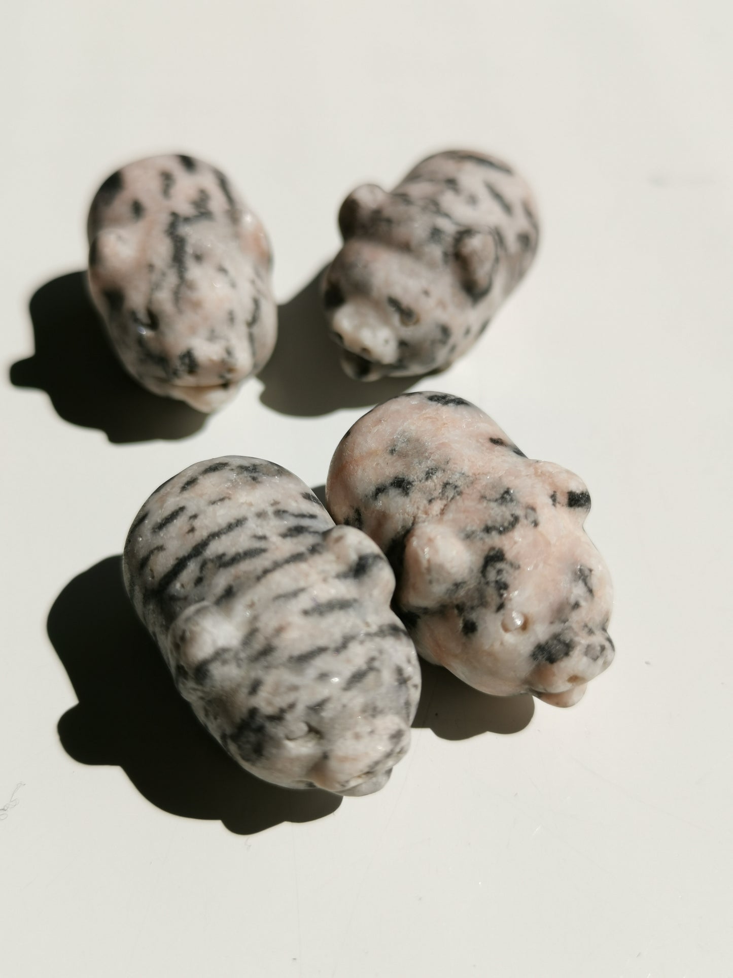 Mini-grisar Rosa Zebra Jaspis