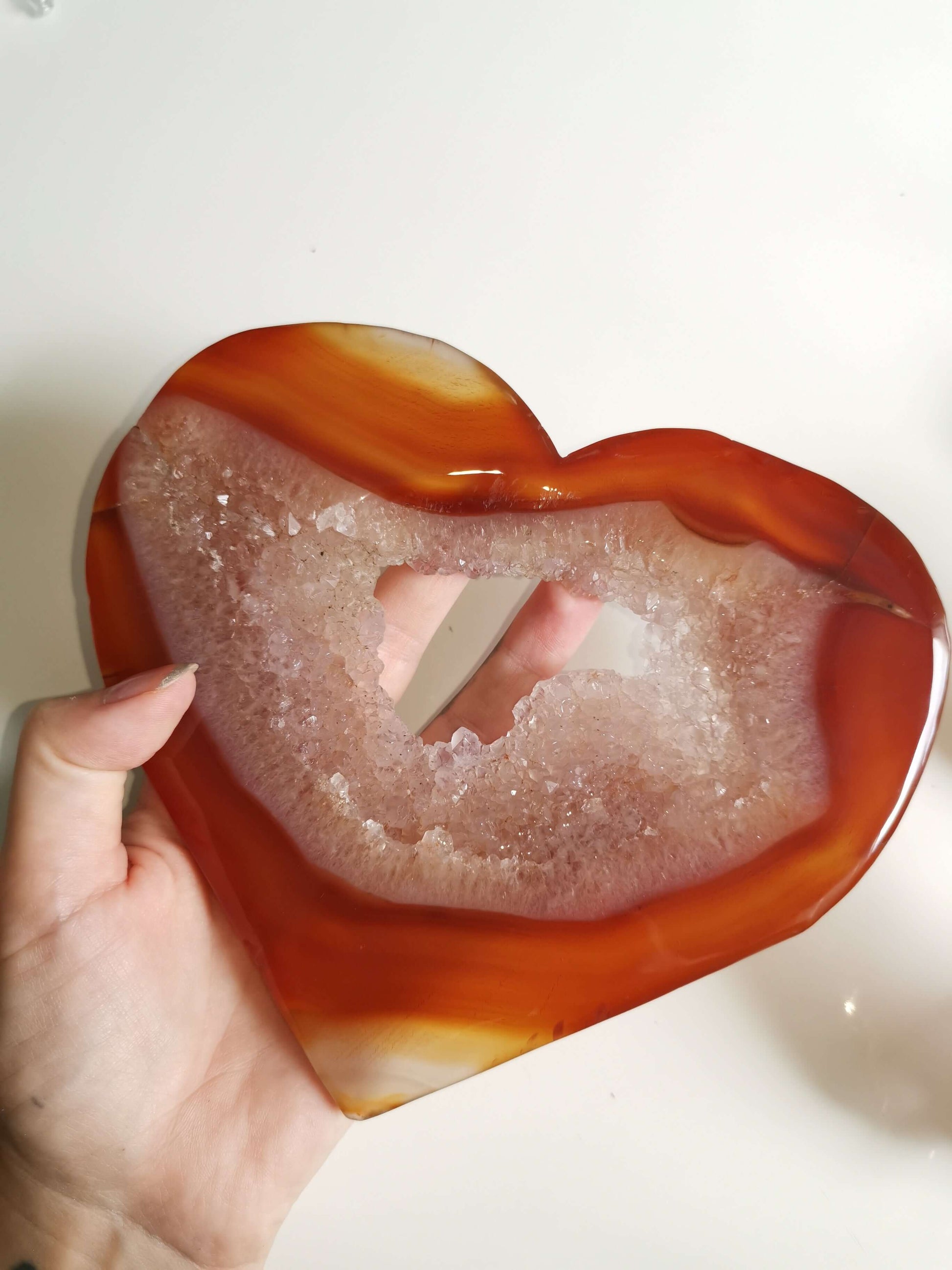 Karneol Carnelian Karneol med ametist Karneol hjärta Karneol druzy