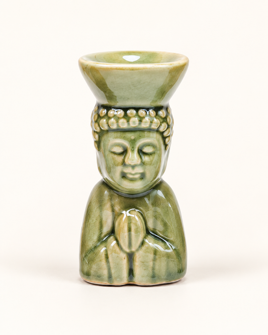 Buddha Rökelsekonhållare i Keramik – Grön