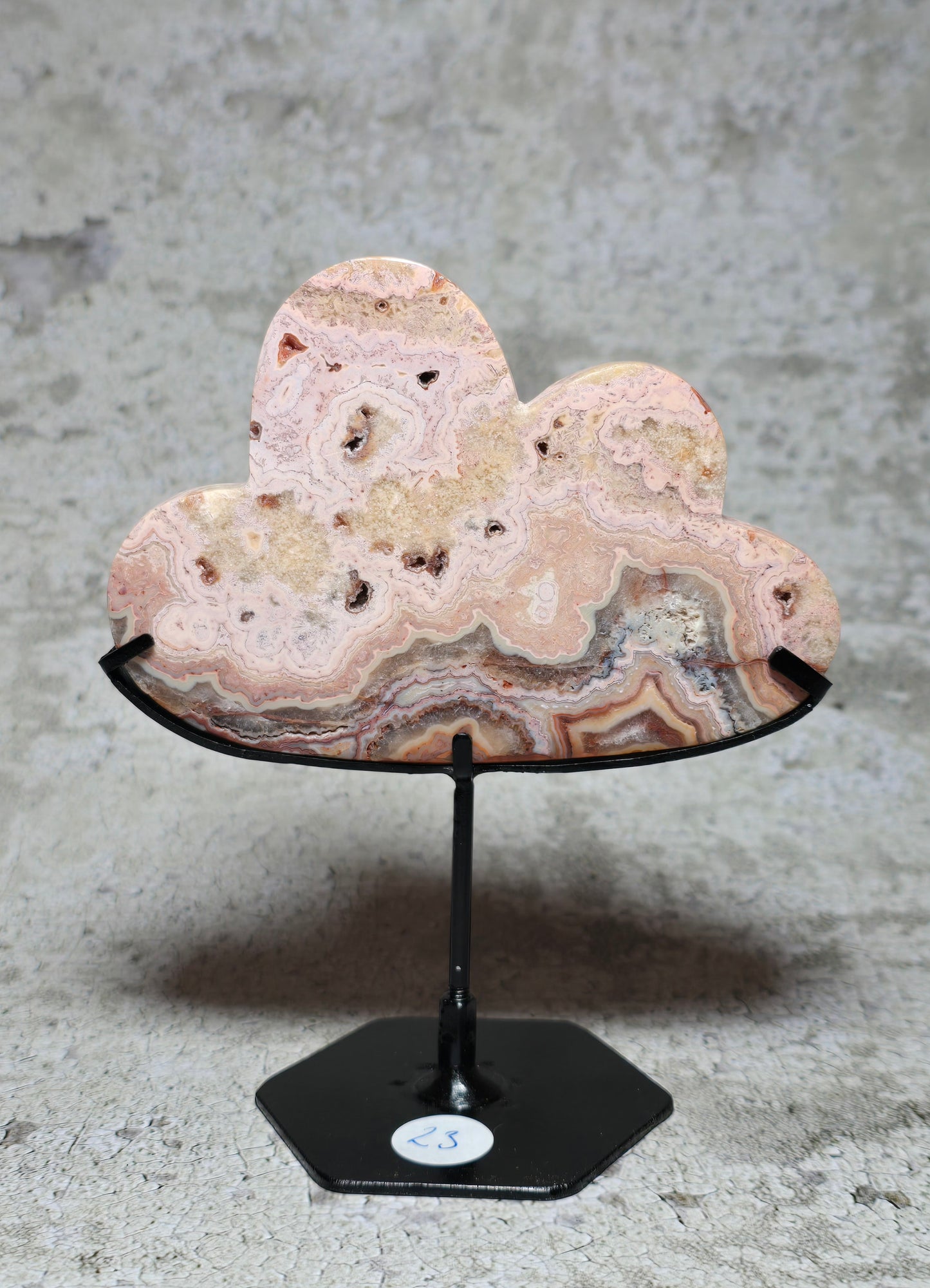 Rosa Crazy Lace Agat – Handkarvat Drömmoln #23