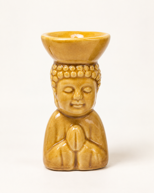 Buddha Rökelsekonhållare i Keramik – Gul