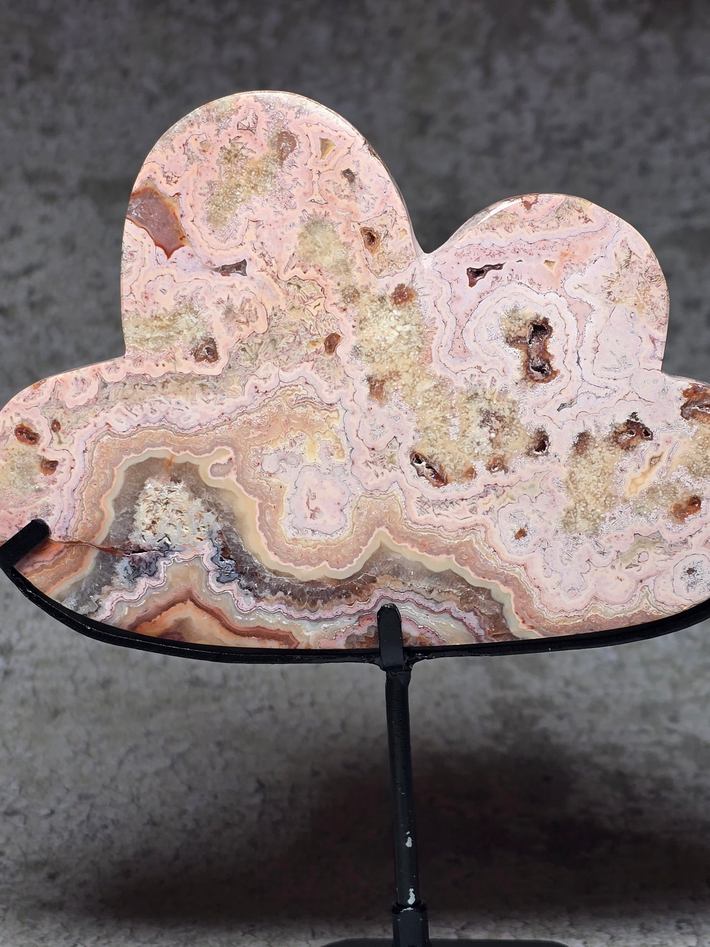 Rosa Crazy Lace Agat – Handkarvat Ljusmoln #11