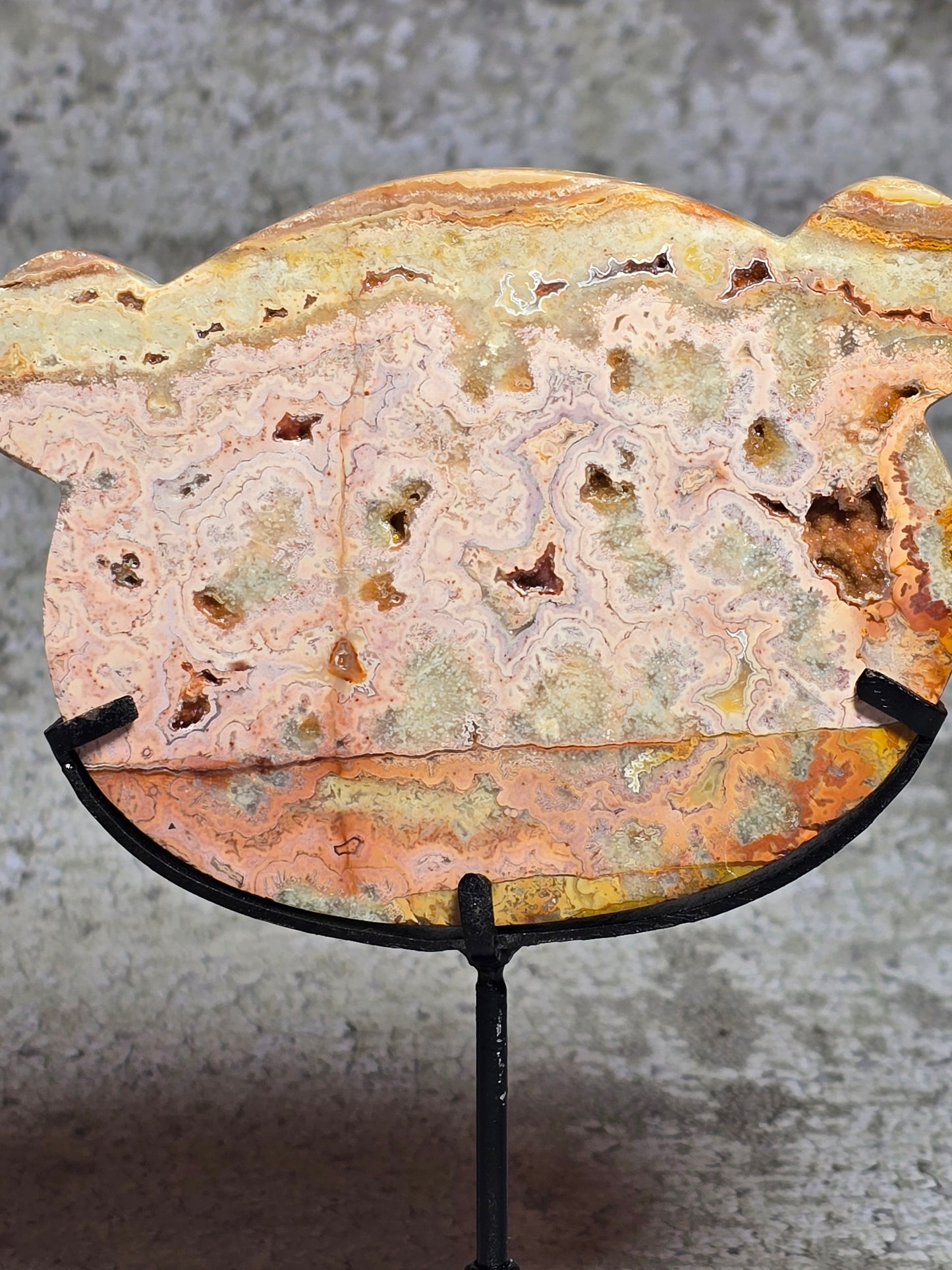 Rosa Crazy Lace Agat – Handkarvad Beskyddarnalle #7