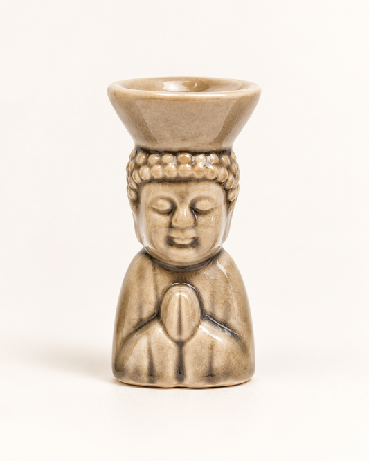 Buddha Rökelsekonhållare i Keramik – Grå