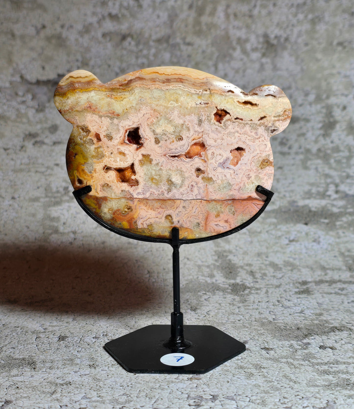 Rosa Crazy Lace Agat – Handkarvad Beskyddarnalle #7