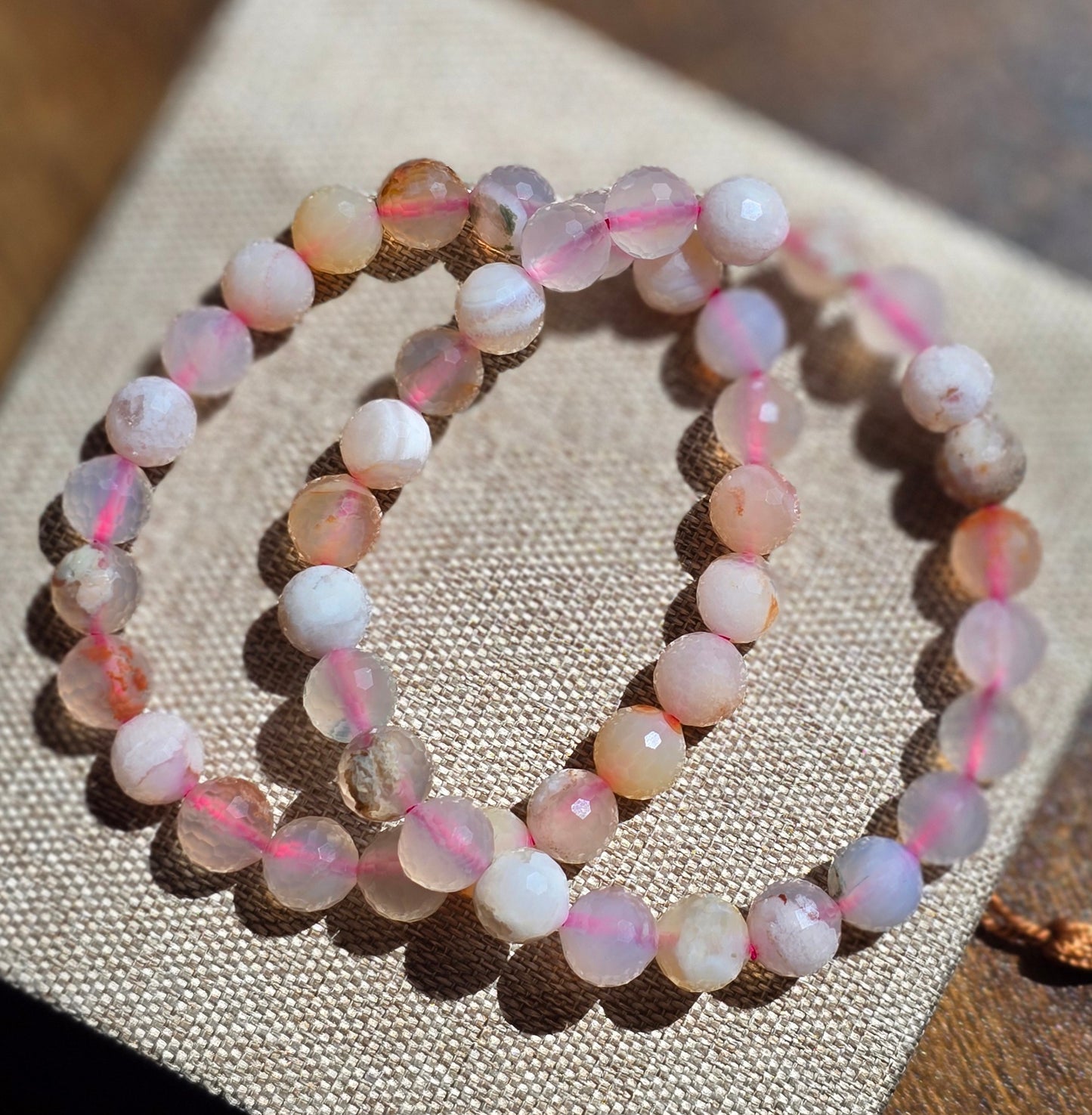 Facetterat armband – Blomsteragat