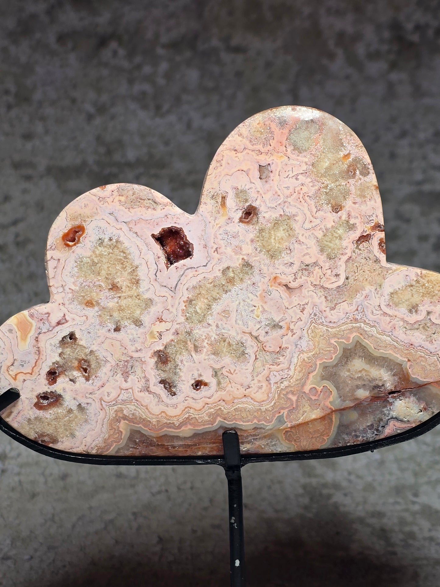 Rosa Crazy Lace Agat – Handkarvat Ljusmoln #11