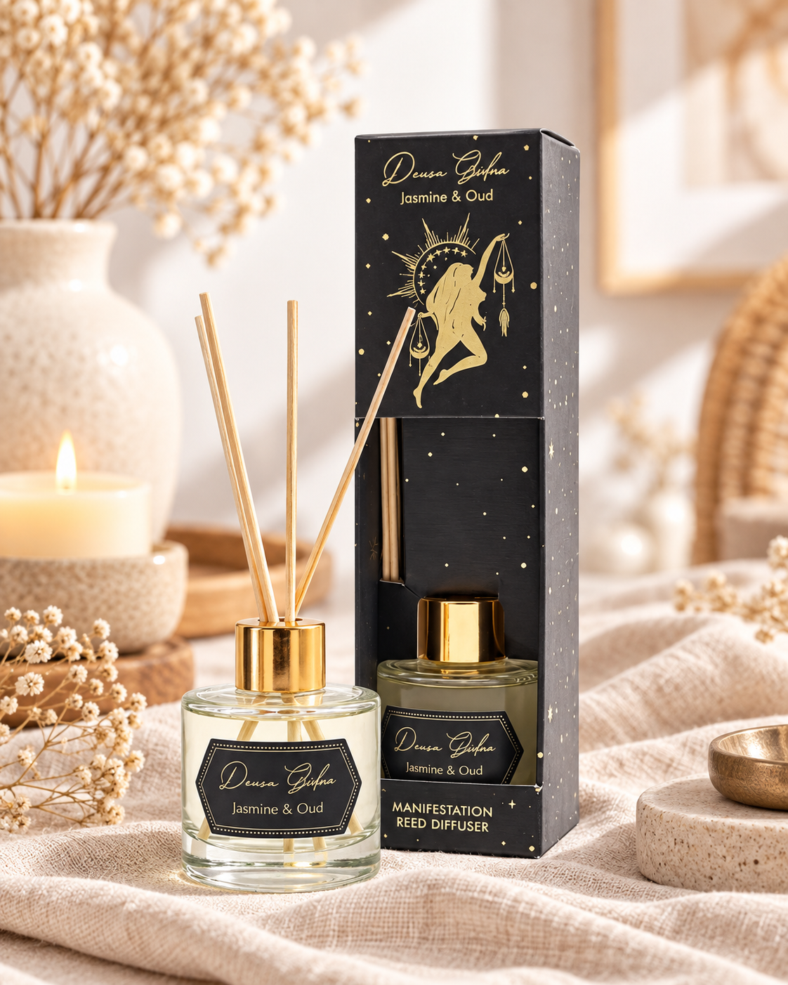 PureWorks Divine Goddess Doftpinnar – Jasmin & Oud 50 ml