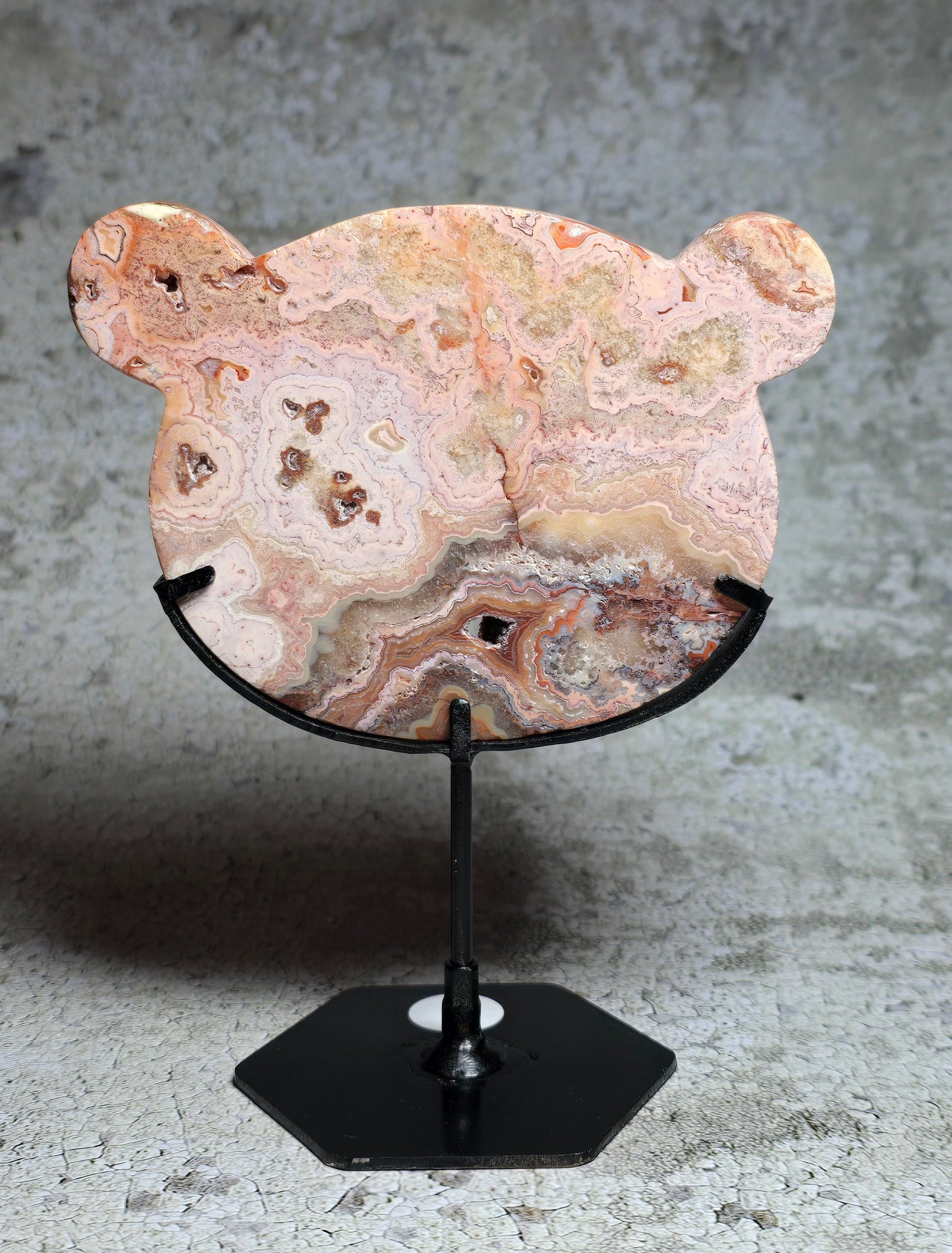 Rosa Crazy Lace Agat – Handkarvad Skyddsnalle #5