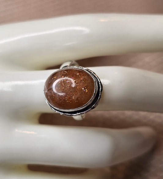 Solgudinnans Glöd – Solsten Ring(Justerbar)