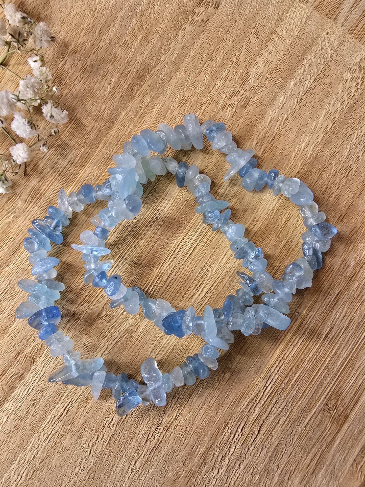 Havsandning – Akvamarin Chipsarmband