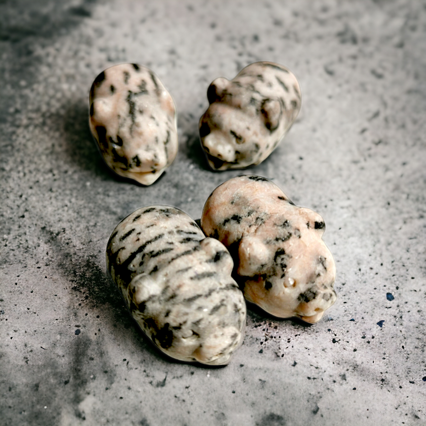 Mini-grisar Rosa Zebra Jaspis