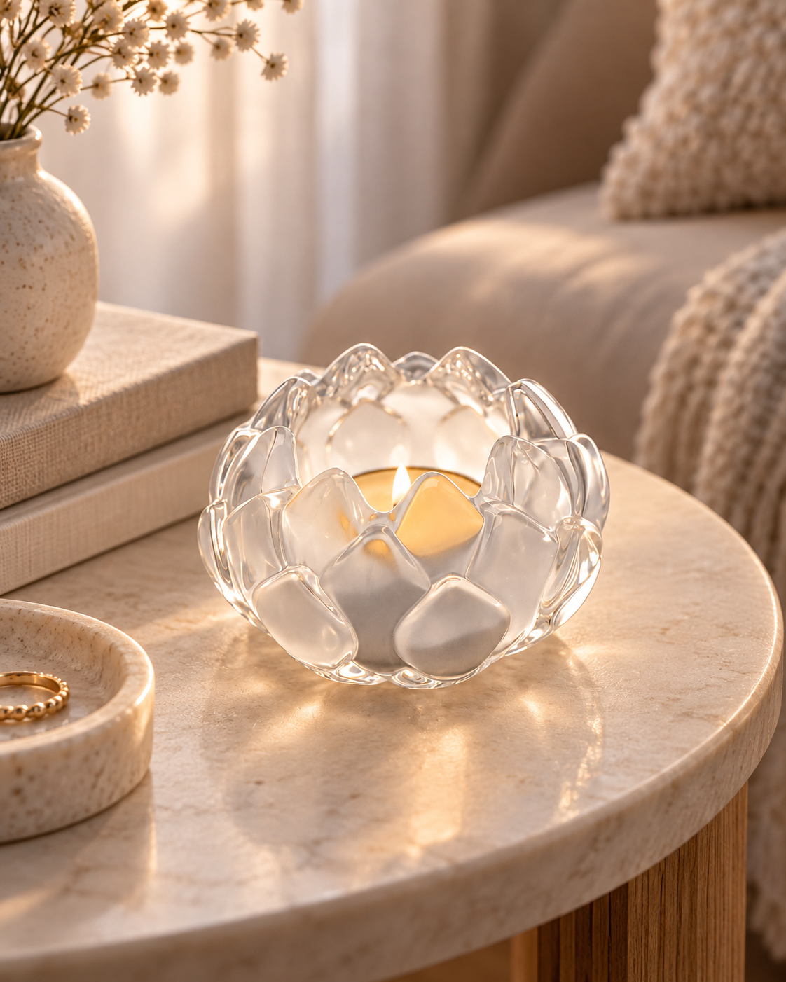 Lotus Ljuslykta i Glas – Värmeljushållare 8 x 5,5 cm