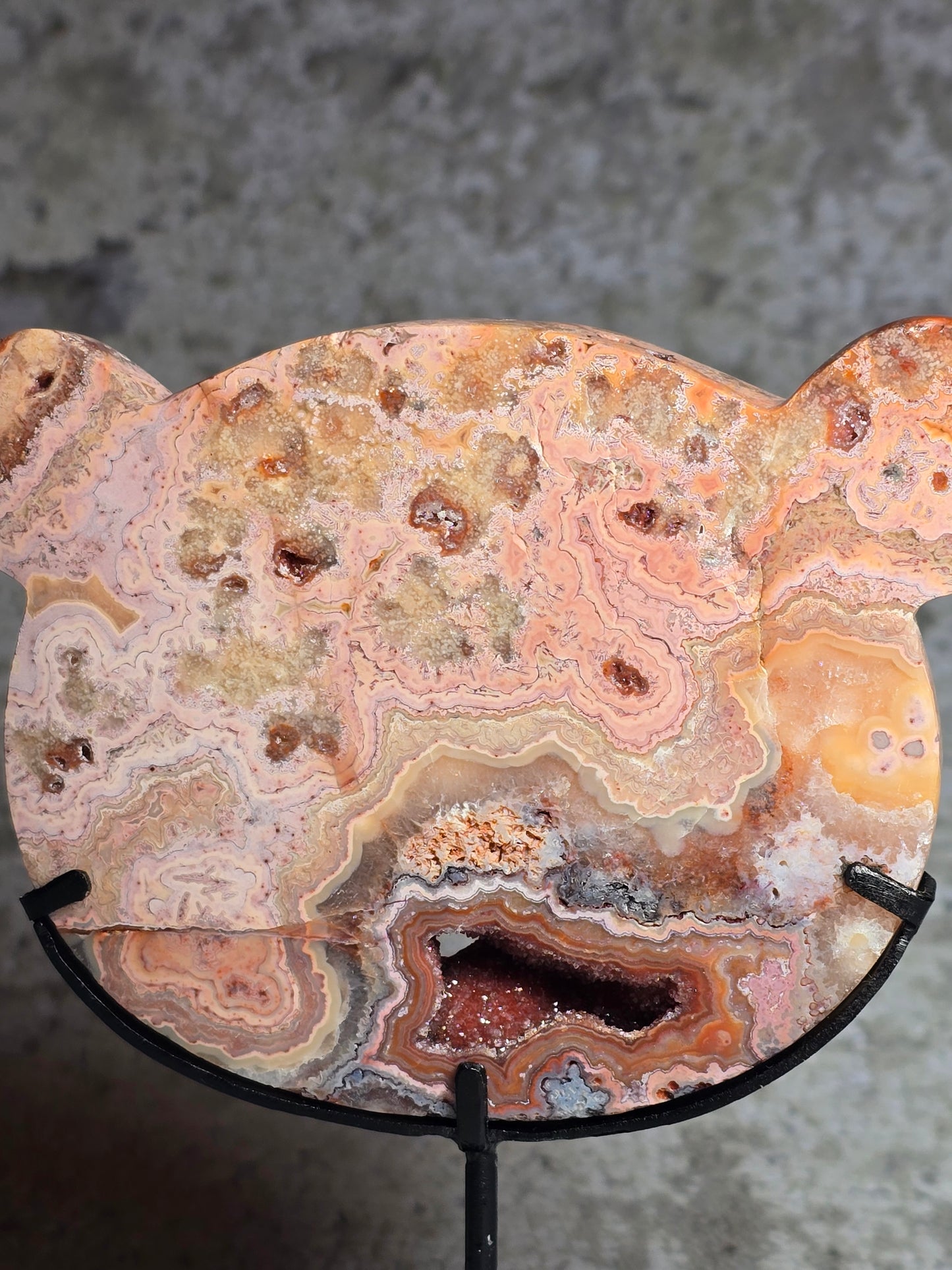 Rosa Crazy Lace Agat – Handkarvad Skyddsnalle #5