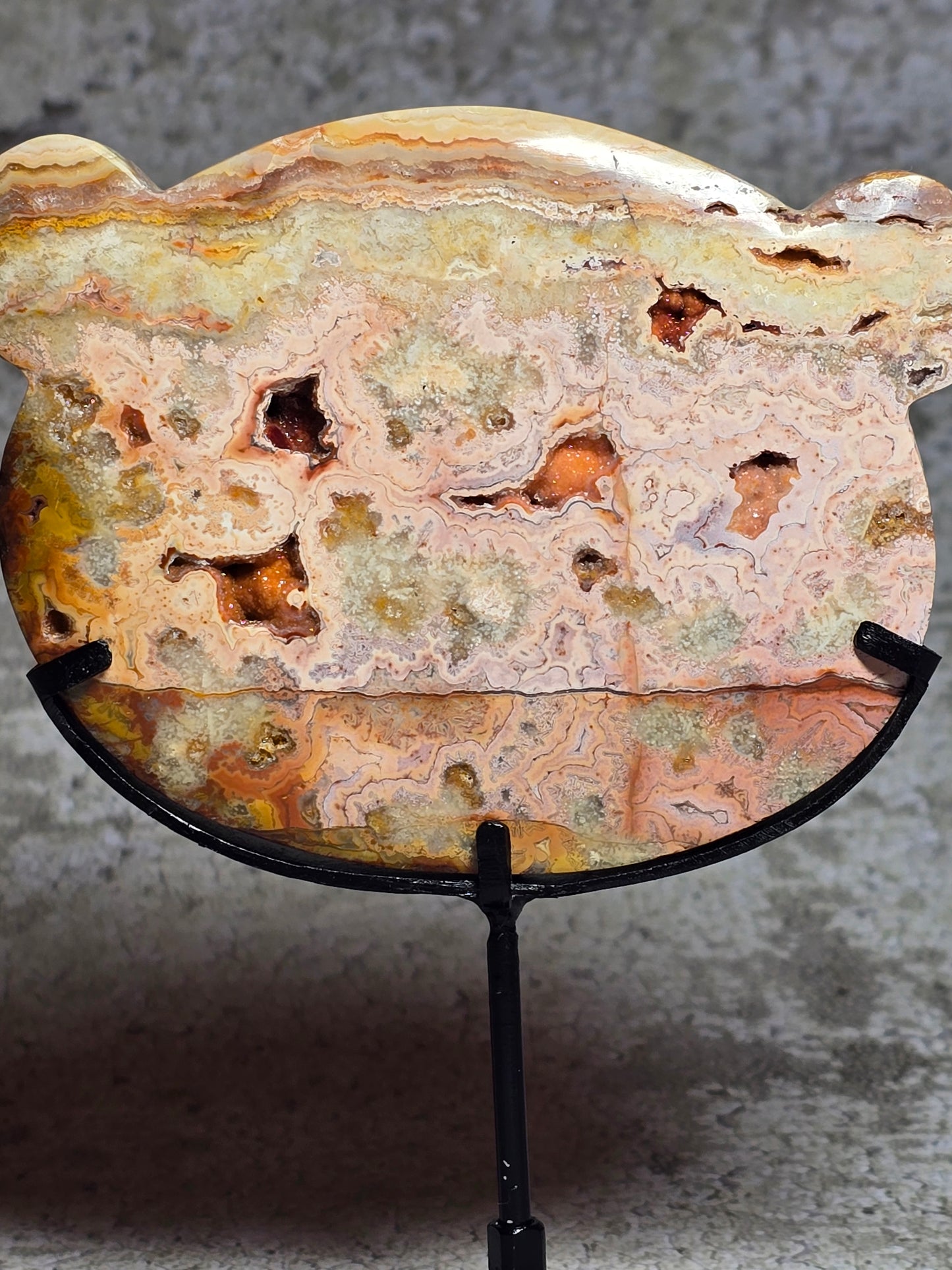 Rosa Crazy Lace Agat – Handkarvad Beskyddarnalle #7