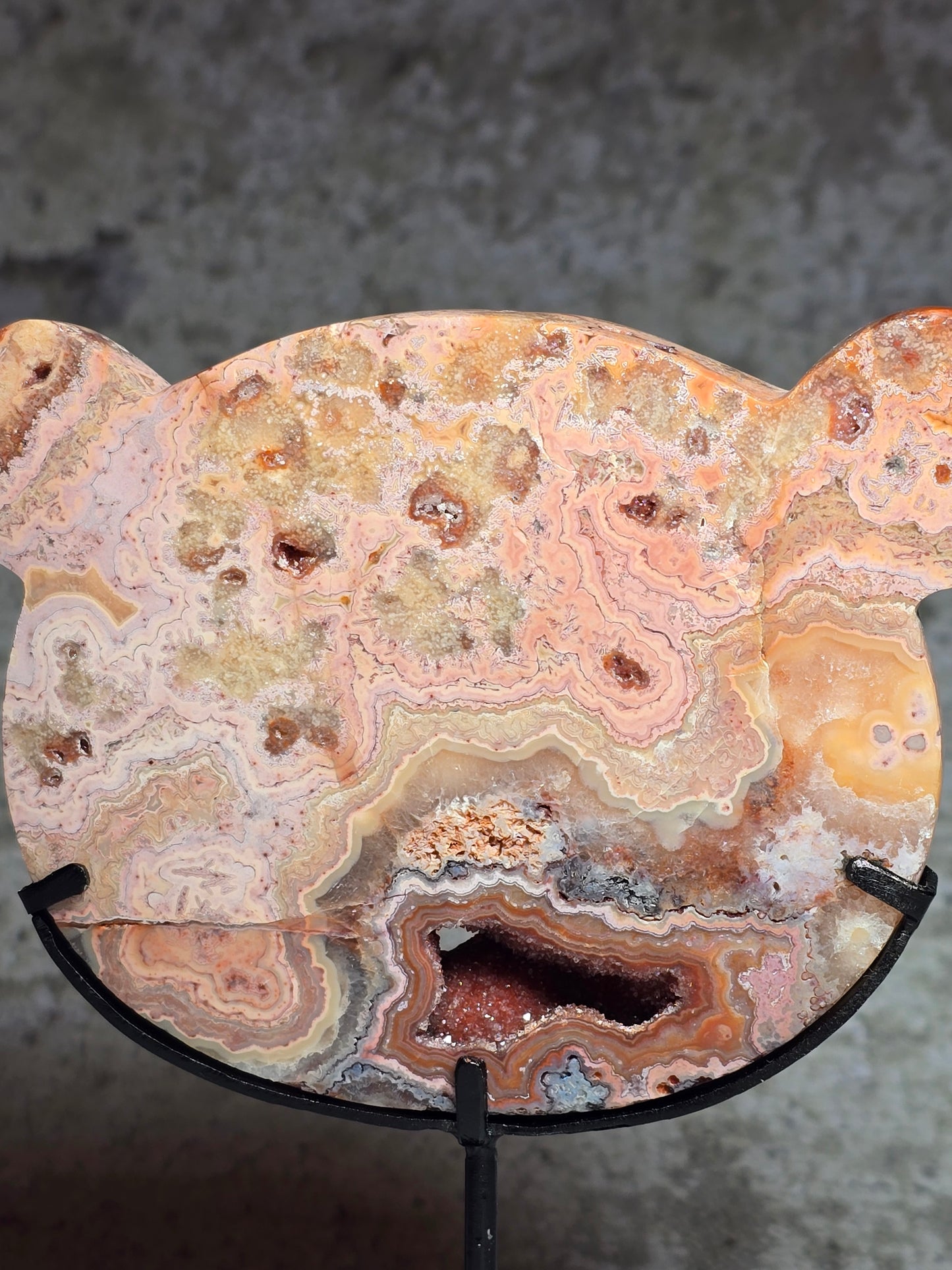 Rosa Crazy Lace Agat – Handkarvad Skyddsnalle #5