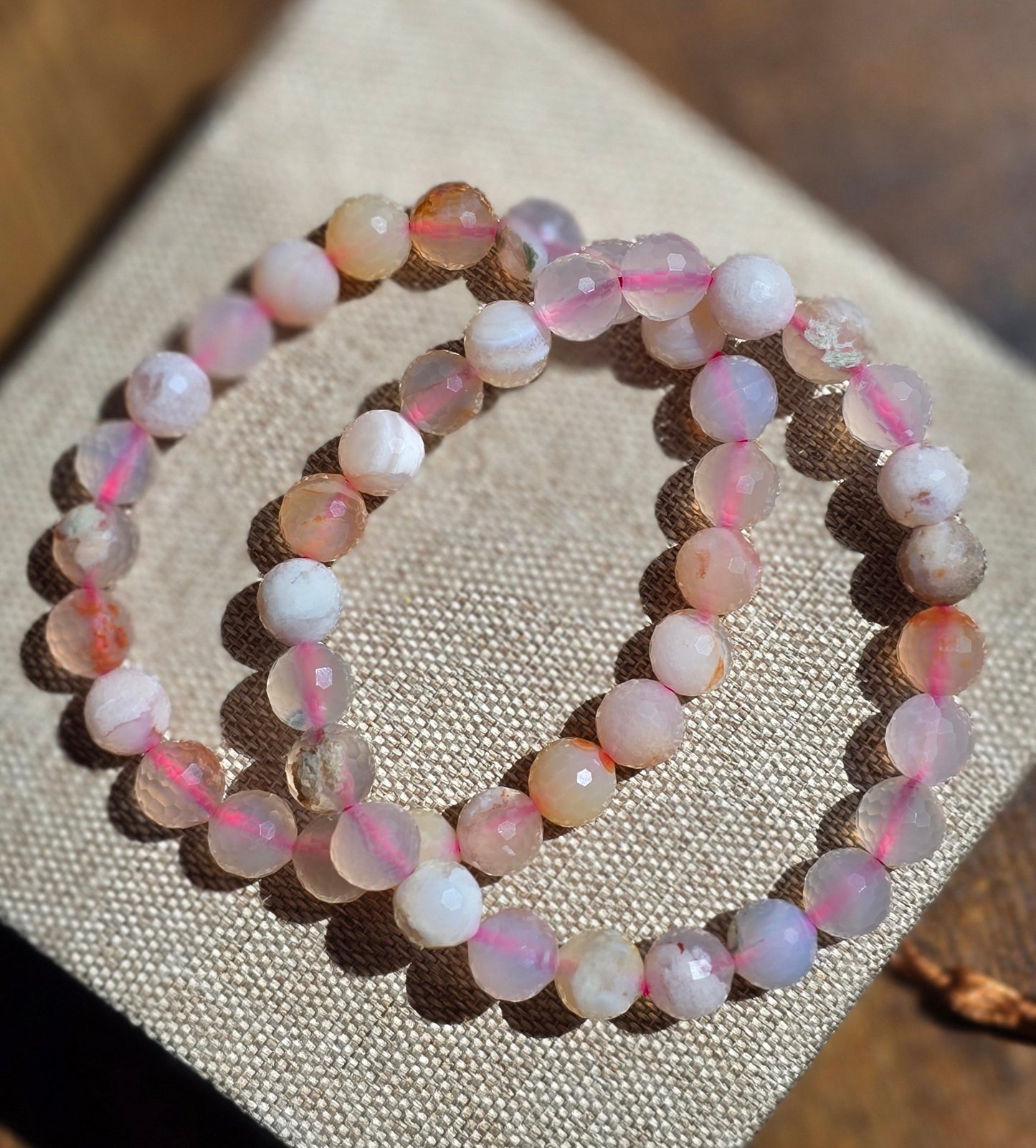 Facetterat armband – Blomsteragat